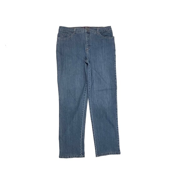 Gloria Vanderbilt Amanda Straight Leg Women's size 12 Dark Wash Blue Denim jeans - Picture 1 of 4